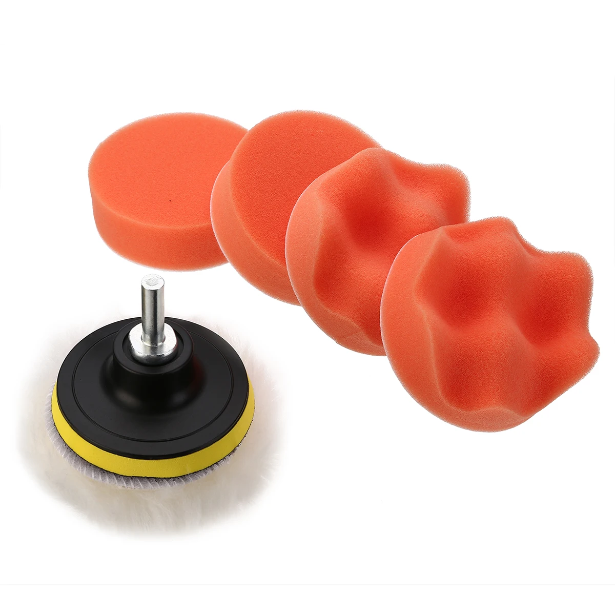 7pcs 3" Waxing Sponge Buffer Polish Pads M14 Drill Adapter Kit for Car