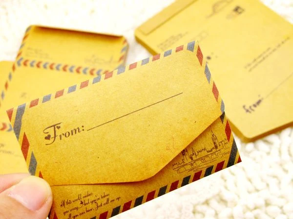 1パック50ピースヴィンテージミニクラフト紙封筒 手紙封筒 ブラウン 結婚式7 5 5 2センチ Paper Vintage Wedding Weddingenvelope Brown Aliexpress