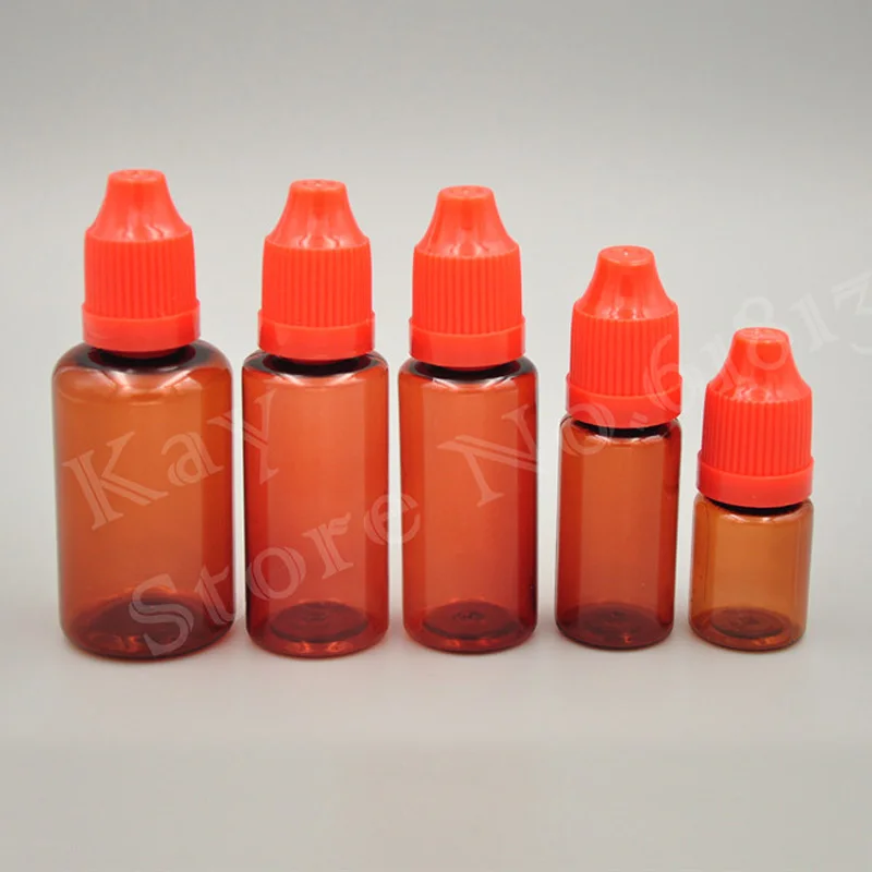 Free shipping 1000pcs 10ml 15ml PET plastic amber dropper