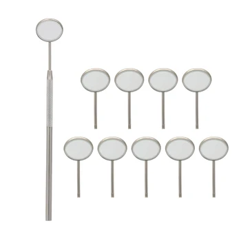 

10Pcs Mirror+Handle Tools Stainless Steel Mouth Mirror Hygiene Kit Instrument Dentist Tools
