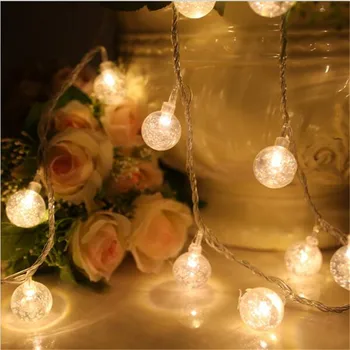 

4M 20 LED Crystal Balls String Lights Holiday Wedding Christmas Outdoor Garland Home Decoration Night lamp Fairy Lights