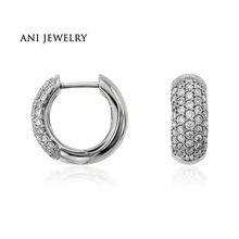 ANI с металлическим ремешком регулируемой длины, 14 k белое золото Для женщин круглые серьги 0,57 КТ Сертифицированный I/S1 натуральный со стразами для невесты, ювелирное изделие, высокое серьги высокого качества по индивидуальному заказу