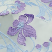 LASUI 1 ярд новое для изготовления на заказ платье украшение Хорошее качество и красивая фиолетовая 3D Цветочная вышитая Мягкая сетчатая кружевная ткань