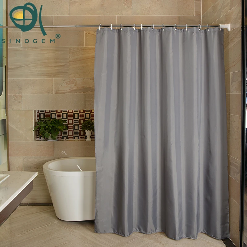 Sinogem Gray Polyester Bathroom Waterproof Mold Resistant Anti