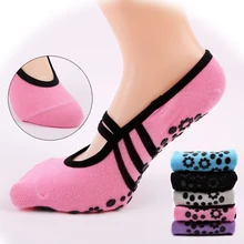 Женские Профессиональные носки для йоги с повязкой спортивные носки резиновые точки нескользящие носки Пилатес балетные танцы спортивные носки тапочки
