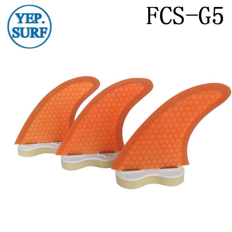 Серфинга FCS плавники G5 Размер сотовый стекловолокно плавник оранжевый цвет серфинга quilhas FCS G5 плавники для серфинга