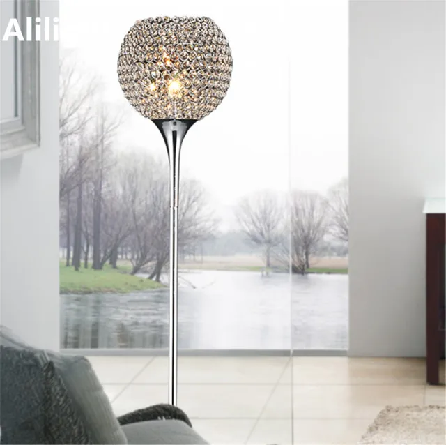 Modern Elegant Lustre Crystal Floor Lamp Silver Gold LED E27 Lamps ... Modern Elegant Lustre Crystal Floor Lamp Silver Gold LED E27 Lamps ...