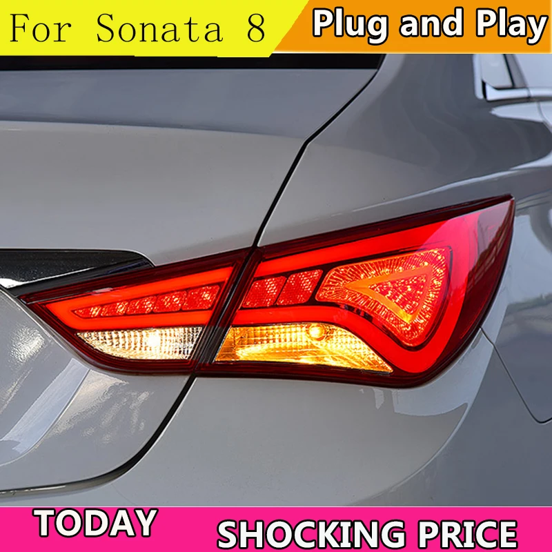 Автомобильный Стайлинг для Hyundai Sonata светодиодные задние фонари 2011-2014 парковка 8
