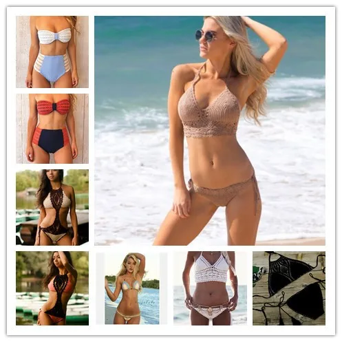 

bikini 2017 new handmade crochet bikini hollow swimsuit sexy beach swimwear maillot de bain bathing suit bikinis push up