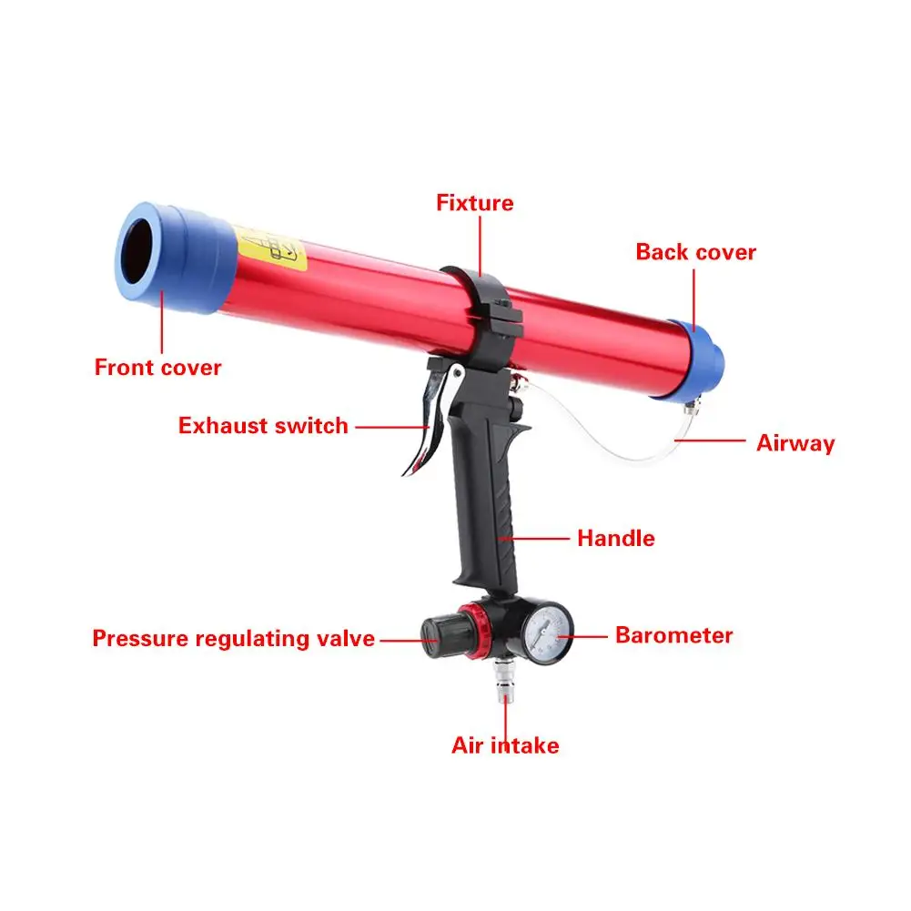 300~ 600 мл Регулируемый пневматический стеклянный клей герметик Caulk пистолет Картридж пневматический шприц-пистолет строительные инструменты