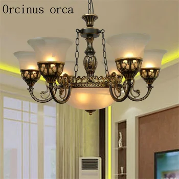 

American style chandeliers dining room living room bedroom simple European style retro wrought iron branch shaped lamp