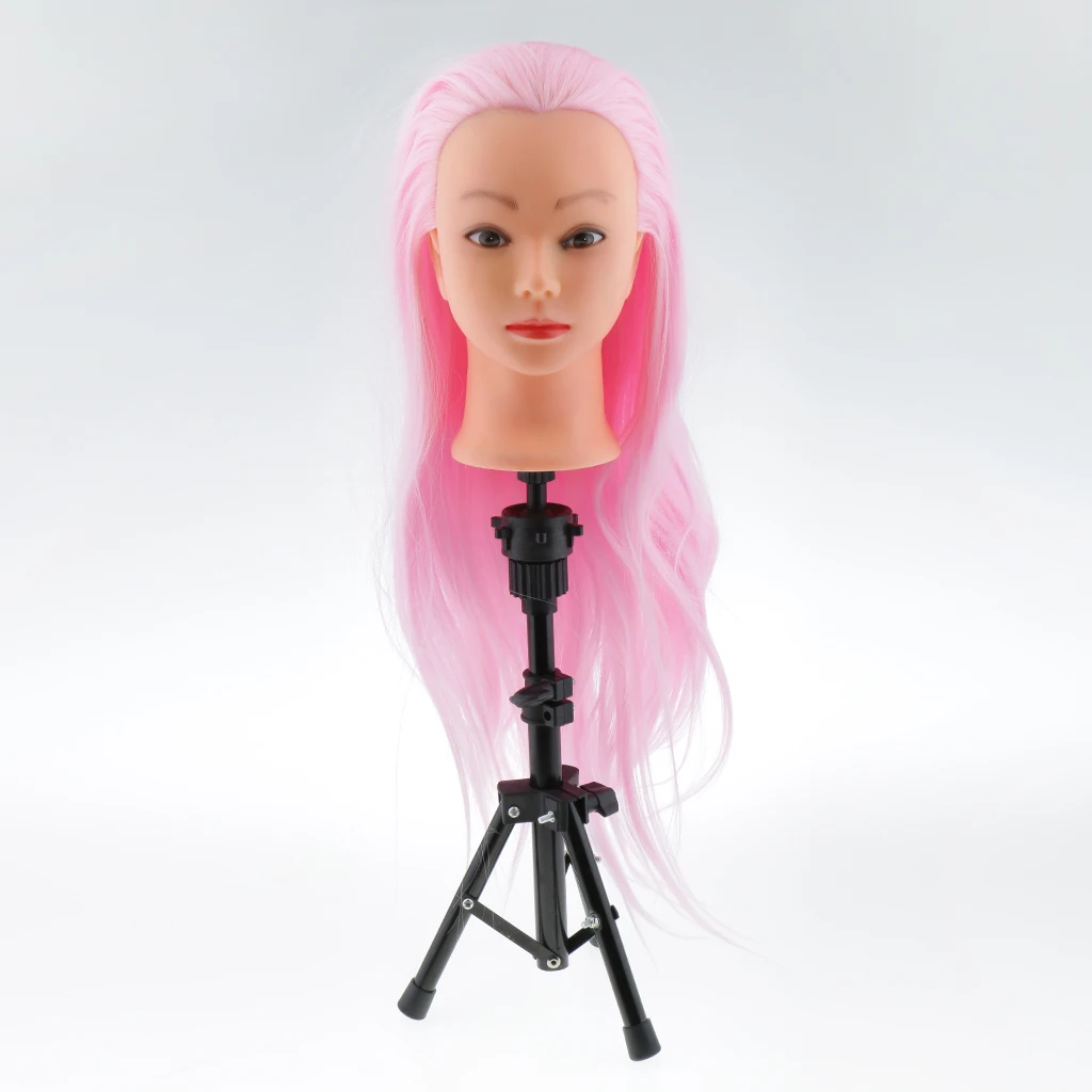 21'' Cork Canvas Block Wigs Making Mannequin Head Doll with Tripod Stand Holder Cosmetology Training Tool Canvas material