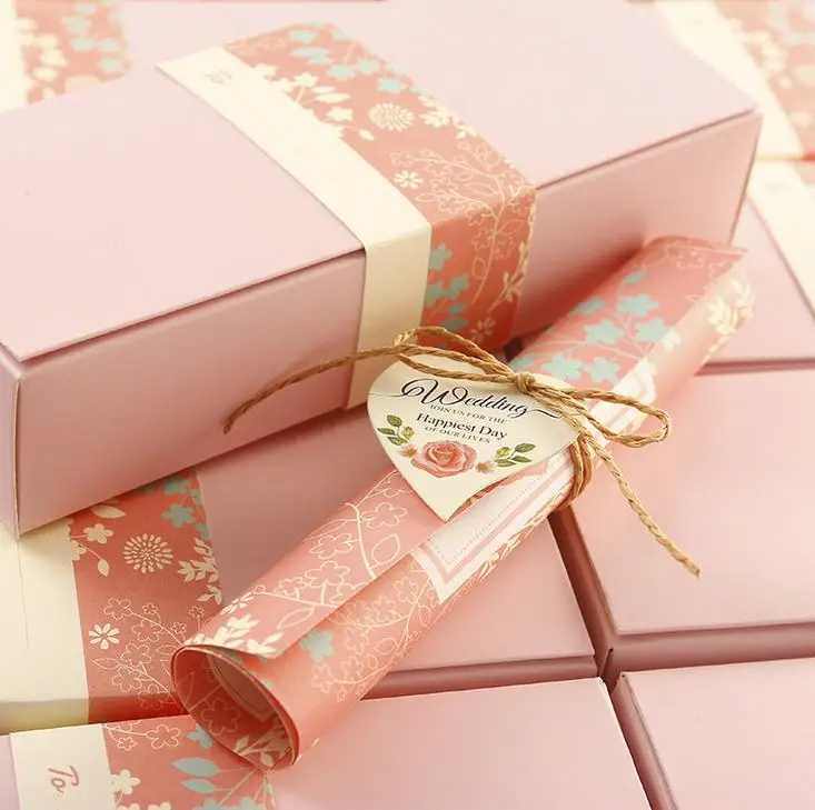 Vintage Box Scroll Wedding Invitations Card Personalized Birthday Vintage Box Scroll Wedding Invitations Card Personalized Birthday Part Gift Bt103 Free Shipping In Cards From Home Garden On
