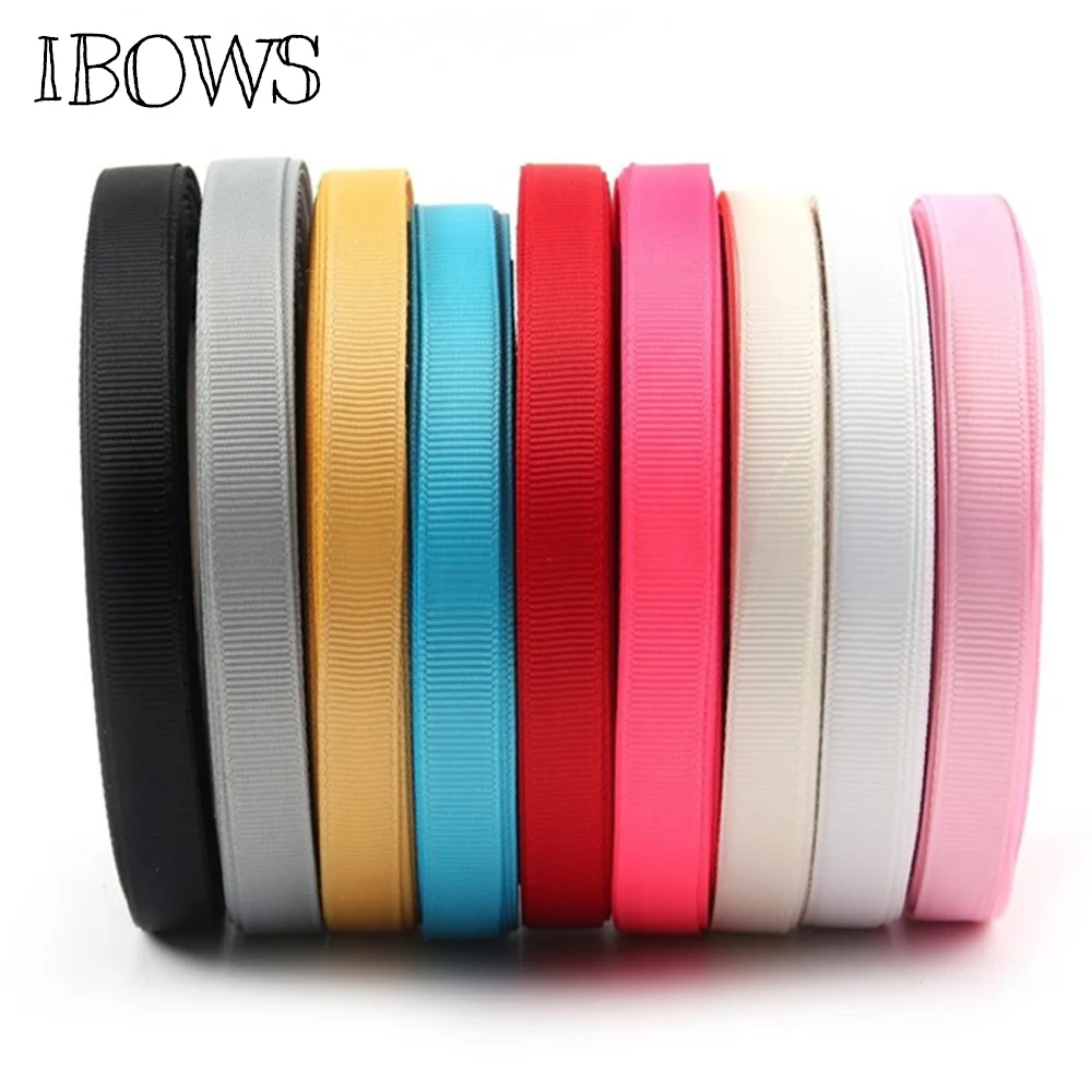 

10mm 25 Yards Solid Grosgrain Ribbon Roll DIY Gift Packaging Bow Decorative Tapes Ribbons Sewing Fabric Accessories