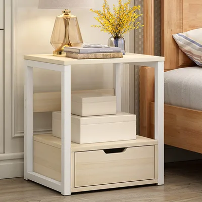 Простой прикроватный шкаф, мебель для спальни, тумбочки для гостиной, диван, столик, многофункциональный шкаф для хранения, полка mx624143 - Цвет: 1 drawer-Wood color