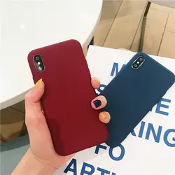 Специальное предложение без Роскошные чехол для iPhone 6 6s 7 8 плюс X Xs Max Xr Coque чехол для конфеты бордовый вино мягкие телефонные чехлы