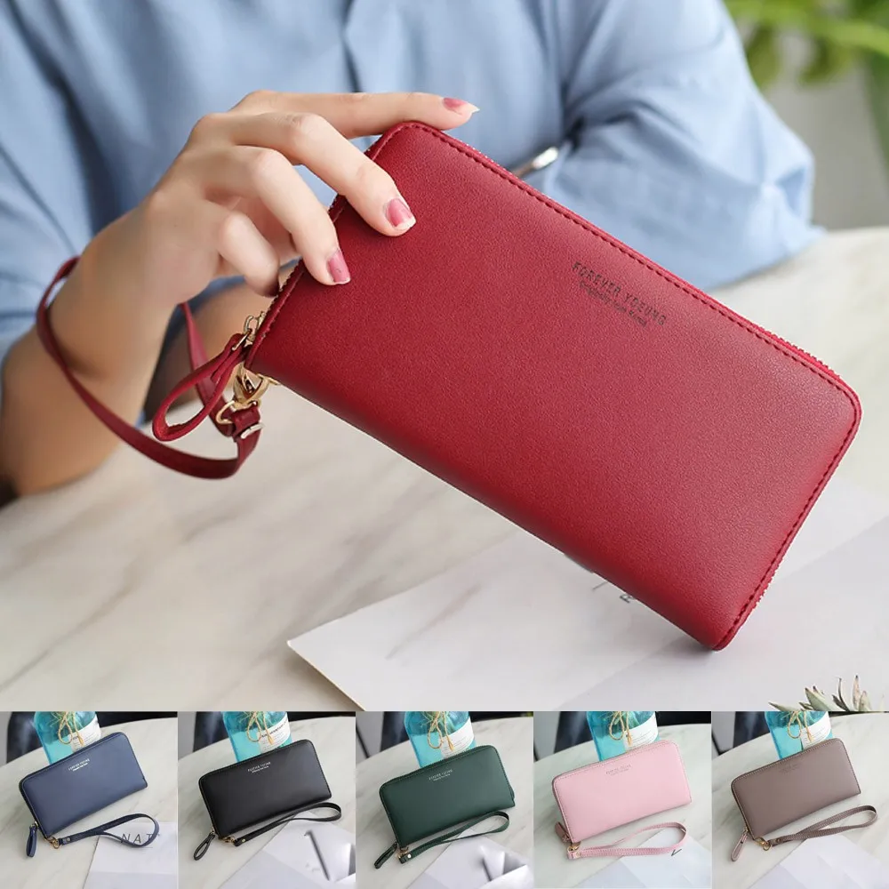 

FashionTrendy Coin Purse Card LeatherWomen Long Clutch Wallet Capacity Wallets Lady Purses Phone Pocket Card Holder Money Bag