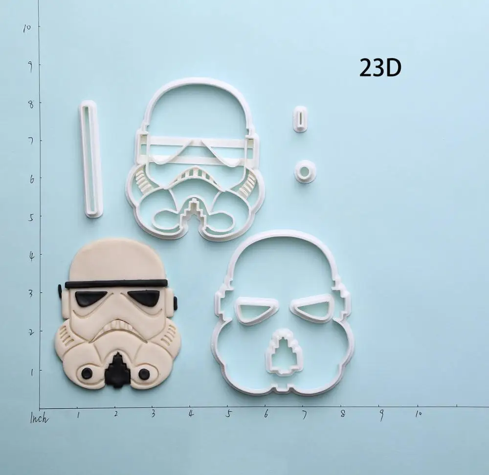 Знаменитый фильм Звездные войны формочка для печенья набор на заказ 3D Печатный помадка нож для кексов украшения торта инструменты для печенья - Цвет: star wars 5 inch