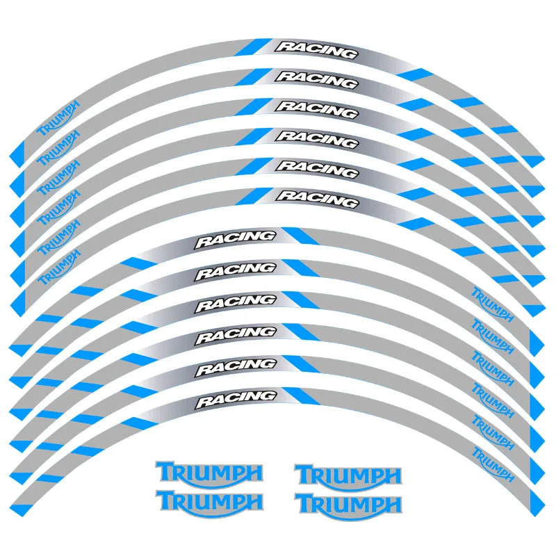 Новинка, высокое качество, 12 шт., подходит для мотоцикла, наклейка для колес, в полоску, светоотражающий обод для TRIUMPH