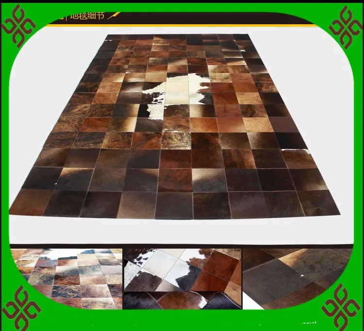 2018 free shipping 100 natural genuine cowhide waterproof carpet tile