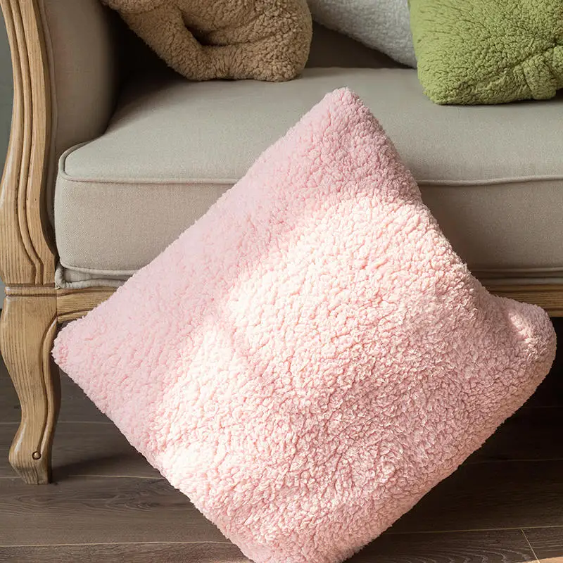 European style solid Lamb cashmere multifunctional pillow blanketin