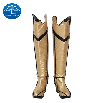 

2017 New Arrival Women's Batman: Arkham Knight Batgirl Gold PU Leather Cosplay Boots