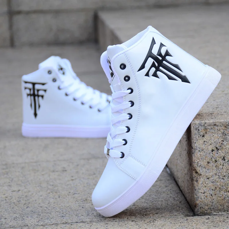 

LZJ High Quality Men Vulcanized shoes New High Top Canvas Casual shoes Men Autumn Leather Sneakers Plus Size Male Flats 2019