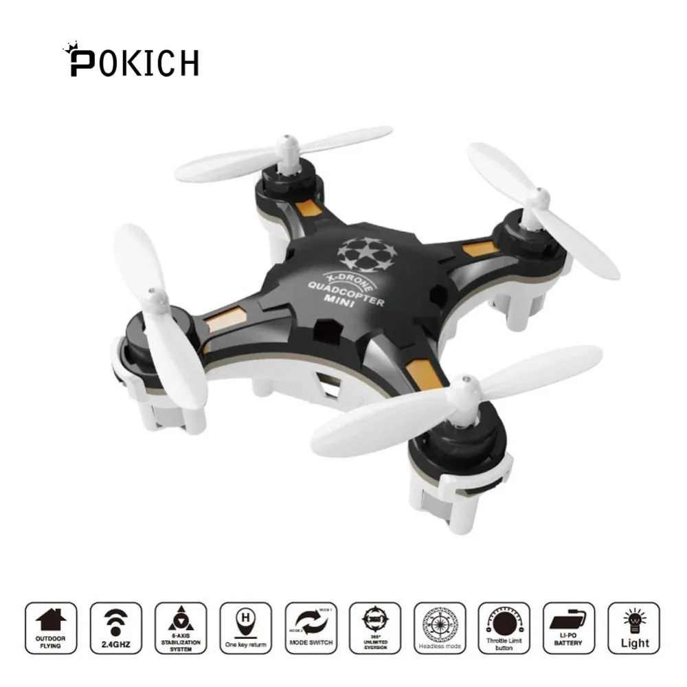 

Pokich 124 Mini Pocket Drone Remote Control 4CH 6Axis Gyro Quadcopter With Switchable Controller RTF Helicopter