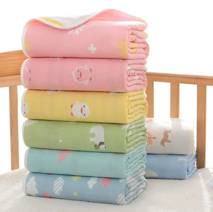 Новый 6 Слои натуральная детское одеяло детские пеленальный 110*110 см Обёрточная бумага новорожденных супер мягкие детские постельные