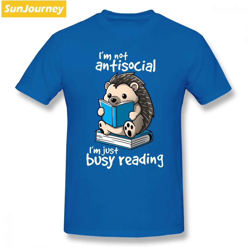 Мужская футболка с мультипликационным ежиком, популярная команда, большой размер, круглый вырез, хлопковая одежда с коротким рукавом - Цвет: Синий