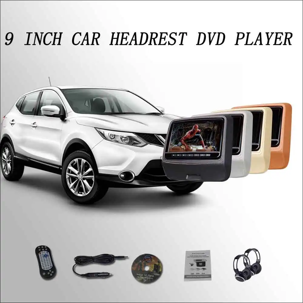 

Автомобильный DVD-плеер BigBigRoad для подголовника автомобиля Nissan Qashqai, ЖК-экран 2 Х9 дюймов с HDMI USB SD / IR/FM/встроенным динамиком