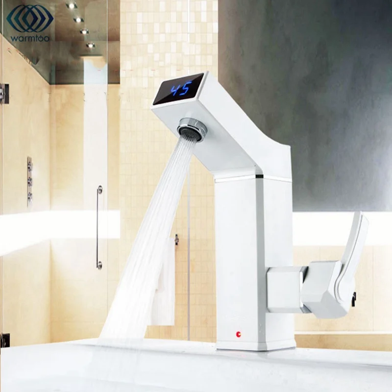 

LCD Digital Display Electric Water Heater Tap Instant Heating Electrothermal Faucet Thermostability Safe Kitchen TOILET 3000W