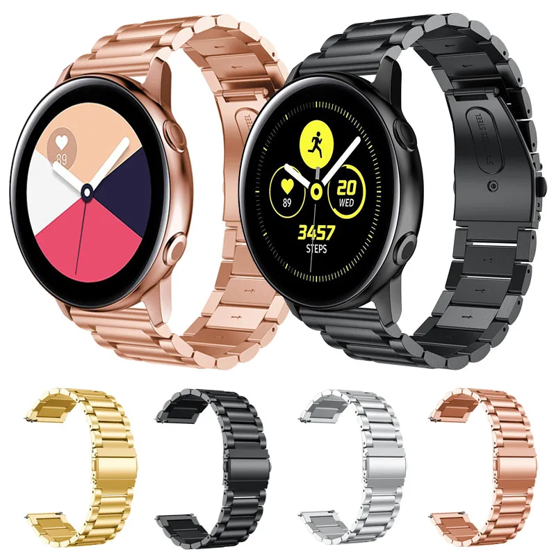 

for Samsung Galaxy Watch Active Bands Stainless Steel Rose Gold for Samsung Galaxy Watch Active Watch Strap 20mm Watch Band