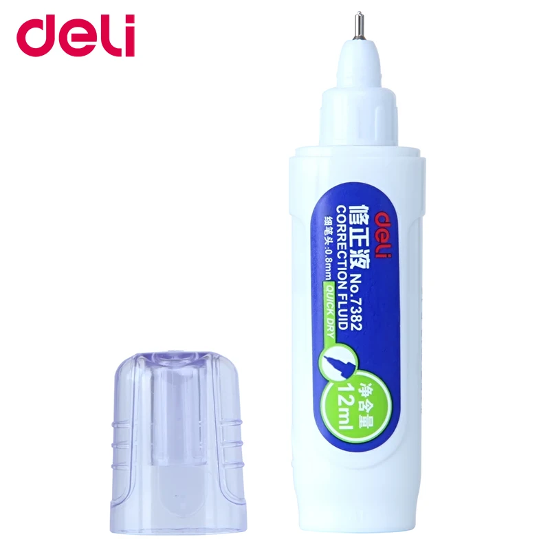 

Deli correction fluid white marker nontoxic environmental friendly press and rewrite on it functional