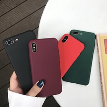 Carcasa para iphone 6 6 S funda de silicona verde vino rojo negro Funda de teléfono para iphone 7 8 7Plus 6 S 6plus 8Plus X Xs Max Xr