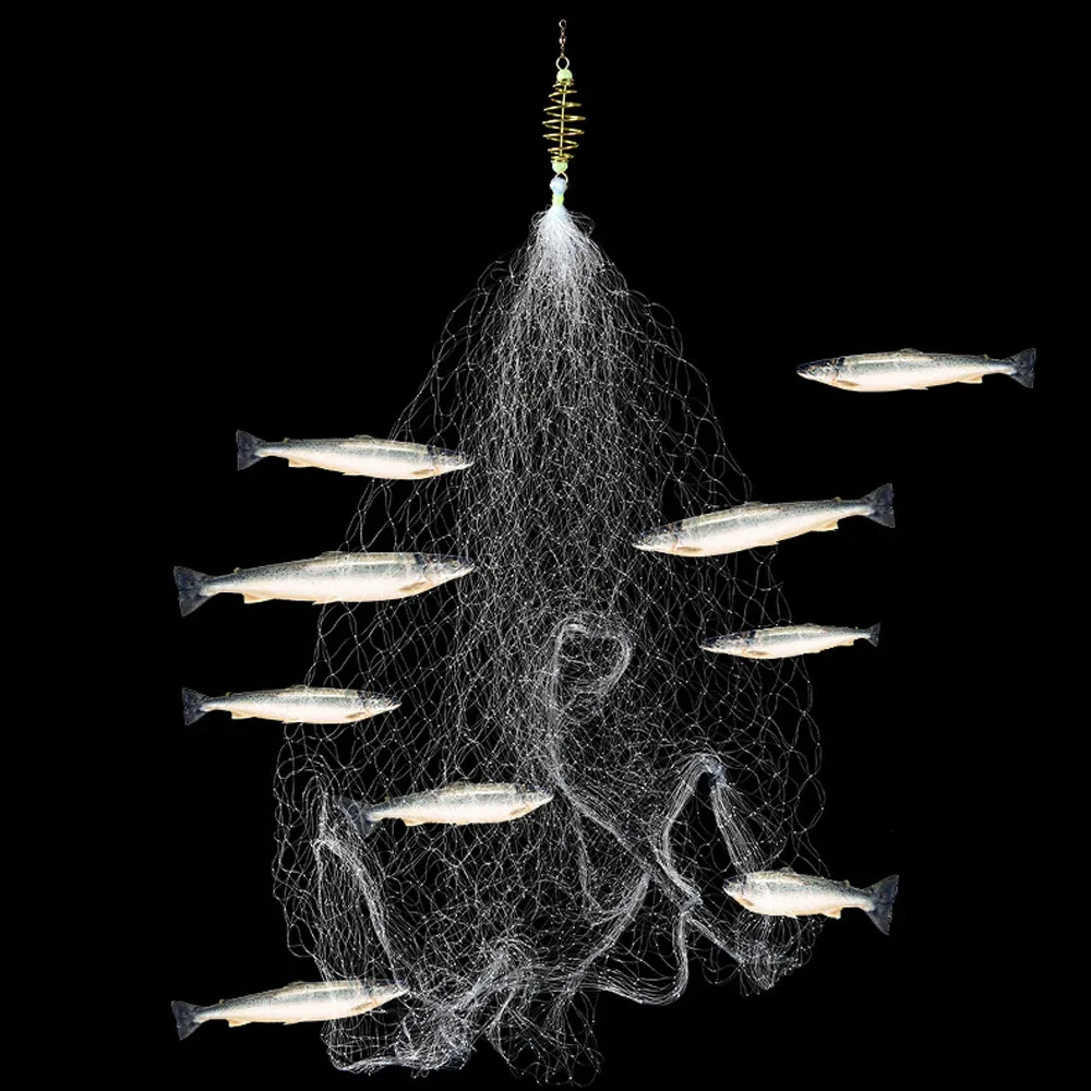 

New Fishing Net Design Copper Spring Shoal Fishing Net Netting Fishing Tackle telescopic fishing nets china pesca acesorios 21