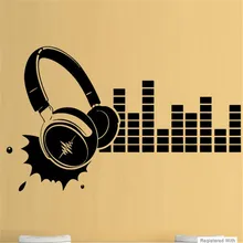 G343 Наушники Музыкальная Студия DJ Cool Мальчиков Стены Искусства Наклейки Наклейки Винил Главная Комната Мальчик спальня стикер стены украшения