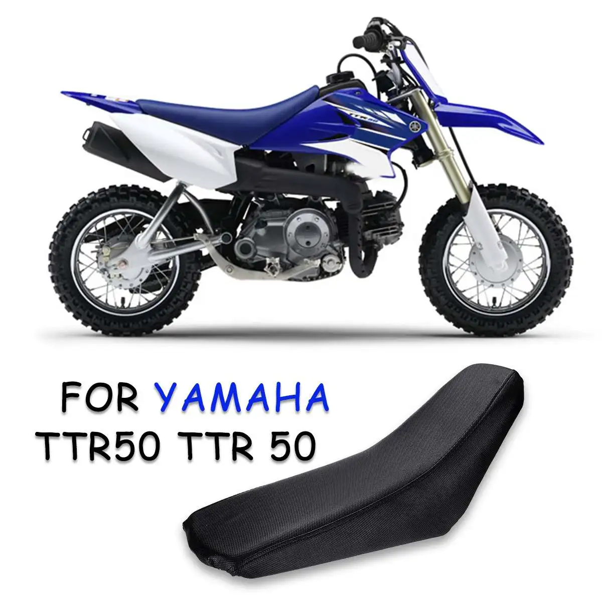 

Motorcycle Black Foam Seat Cushion For YAMAHA TTR50 TTR 50CC I SE19 Knitted Fabric Cover