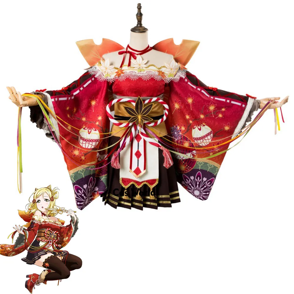 Охара Мари Love Live Sunshine кимоно из клена с красными листьями юката аниме костюмы для