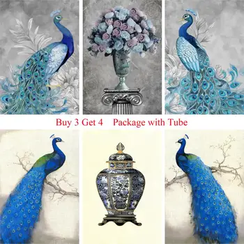 

Peacock Decorative Painting Posters Wall Sticker Good Quality White Coated Paper Wall Decoration Home Art Brand