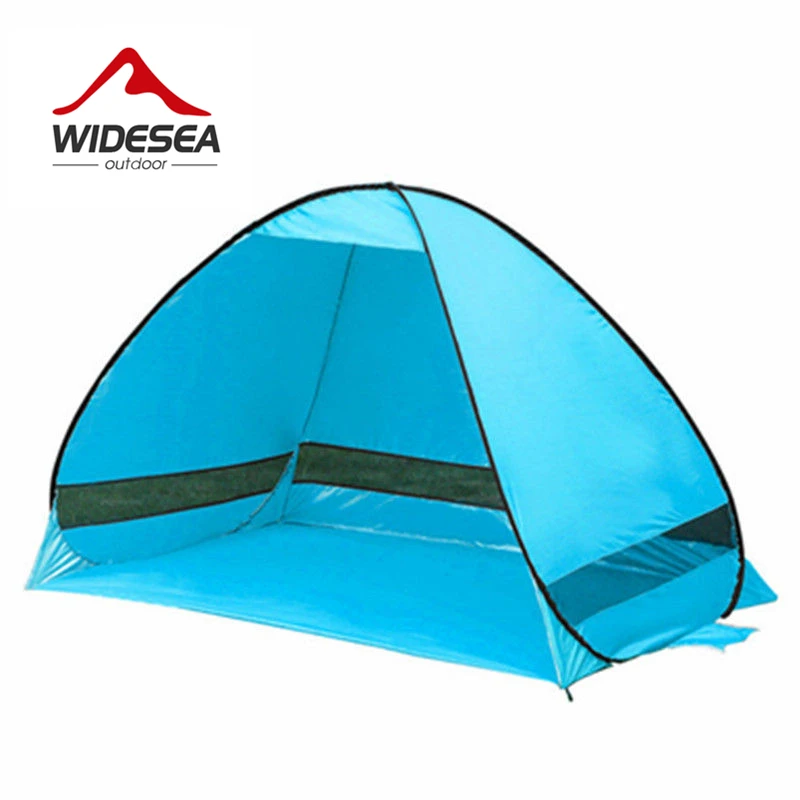 

WIDESEA beach tent 3-4 person 5colors pop up open sunshelter quick automatic 170T polyester UV-protective camping fishing