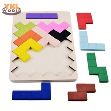 Деревянный тетрис игра-головоломка Деревянный Танграм головоломки игры для детей дошкольного возраста развивающая игрушка(S5