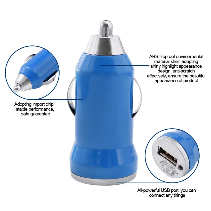 Car Charger USB Car Charger Digital 5V 1A Aluminium Fast Charging Voltage quick charge 3.0 fast charger For Iphone 6s 6plus SE (6)