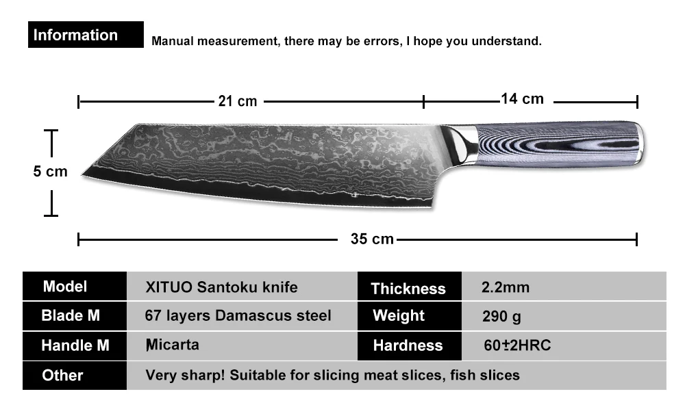 XITUO Дамасская сталь нож шеф-повара Santoku 8 дюймов в западном стиле измельченные овощи sashimi нарезанное мясо домашний отель кухонные инструменты Горячие