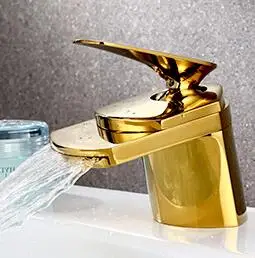 deck mounted bathroom waterfall faucet single handle brass Single hole hot and cold water basin mixer tap | Обустройство дома