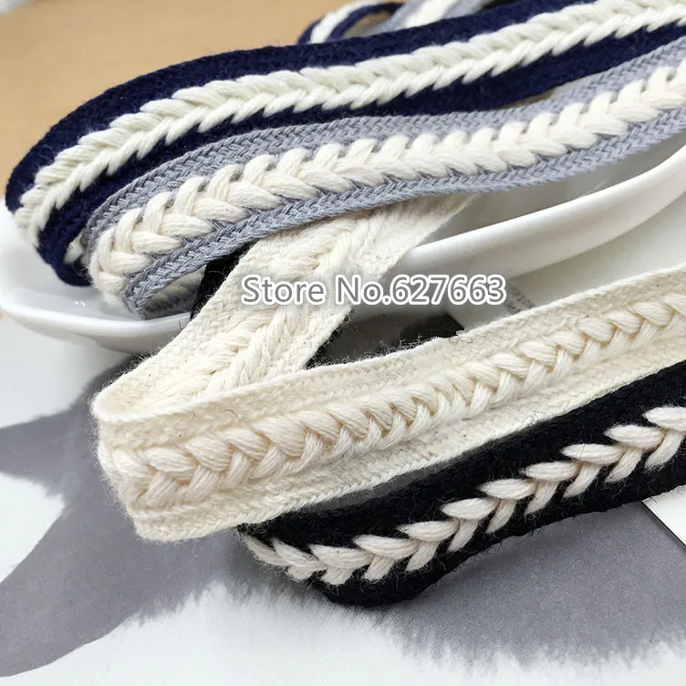 

15mm woven cotton belt Herringbone cotton webbing Decorative webbing DIY garment accessories