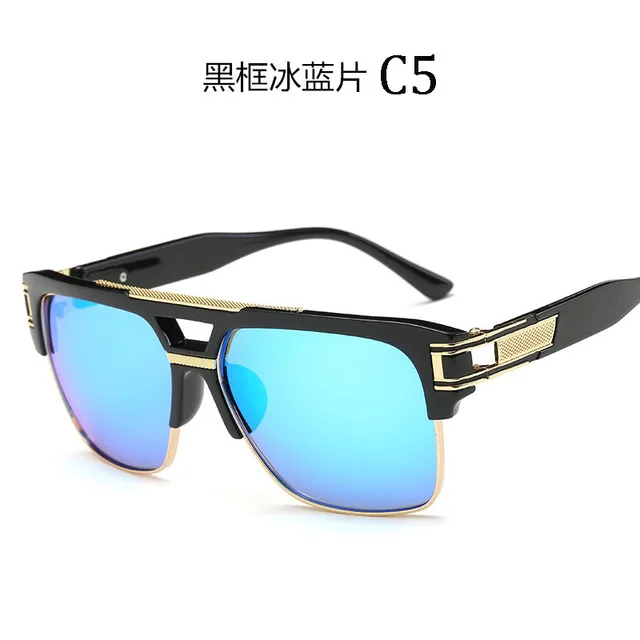 DPZ брендовая дизайнерская большая оправа мужские солнцезащитные очки uv400 Винтажные стимпанк женские солнцезащитные очки grandmaster - Цвет линз: 6626 C5