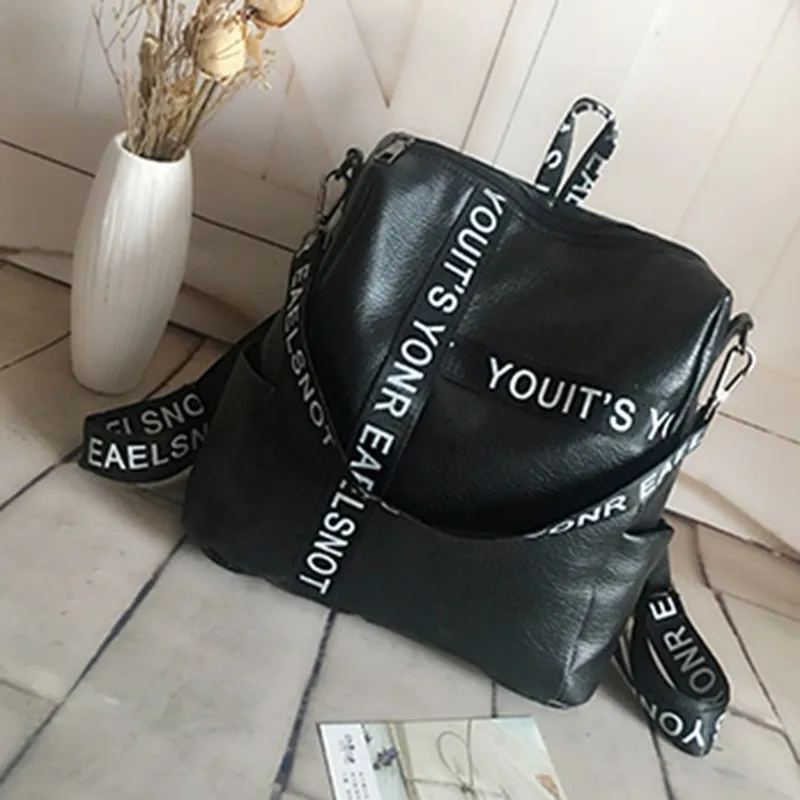Модный женский рюкзак с буквенным принтом, высококачественные рюкзаки из искусственной кожи для девочек-подростков, школьная сумка на плечо, молодежный рюкзак