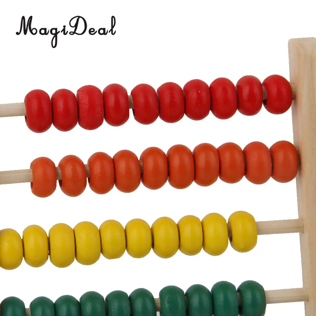 MagiDeal 1Pc Kids Wooden Rainbow Abacus for Kindergarten School Children Learning Education Math Counting Number Toy Study Gift