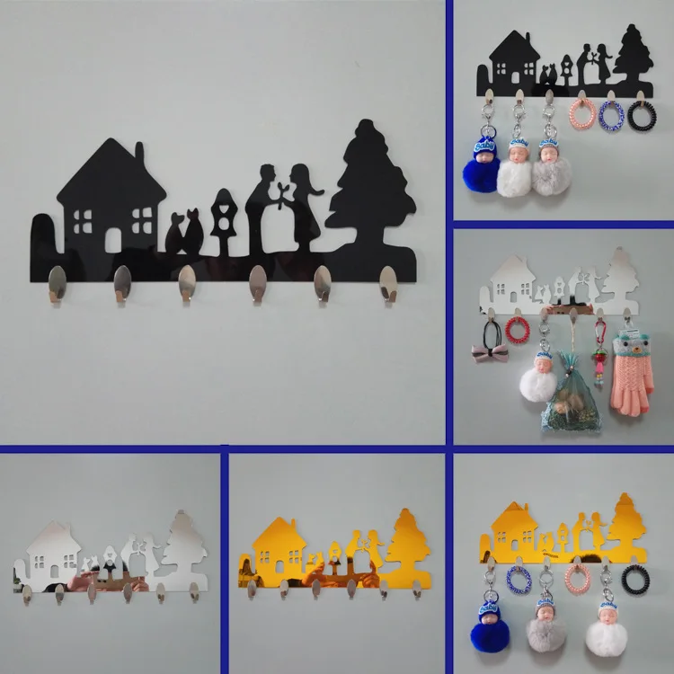 

New Acrylic Creative Six Hook No Punching Creative Decoration Strong Personality Hook Hook